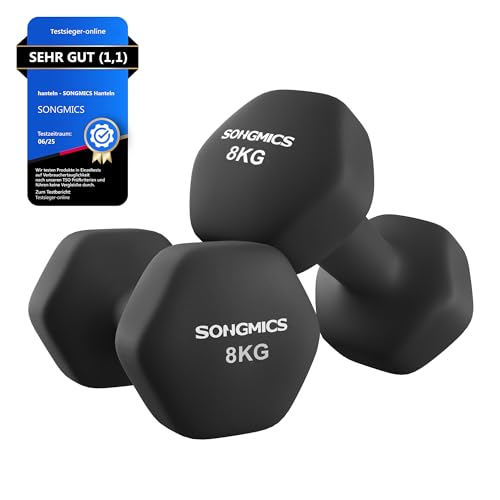 SONGMICS 2 Stück Hexagon Hanteln mit Neoprenbeschichtung für Krafttraining, Fitness, Zuhause