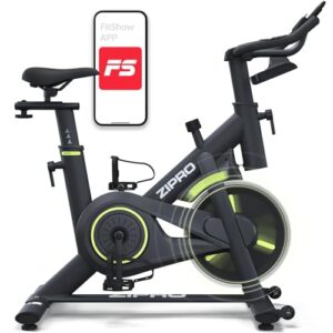 ZIPRO Heimtrainer Fahrrad Hometrainer Ergometer Spinning Bike Indoor Exercise für Zuhause Cardio Fitnessgerät Stationary 120 kg Belastbar mit App Zimmerfahrrad Fahrradtrainer Bildschirm – MODO