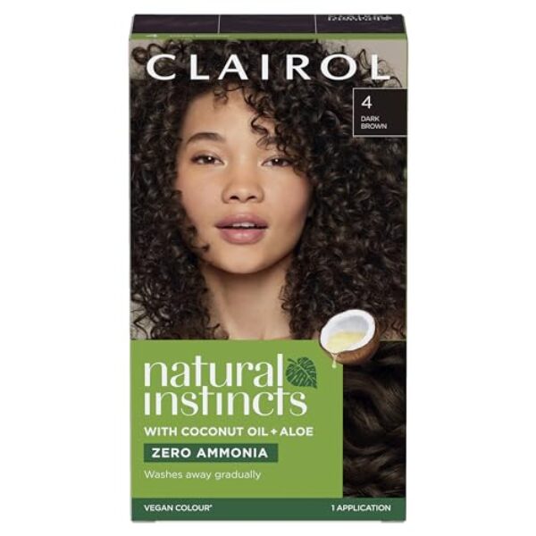 Clairol Natural Instincts Haarfarbe, semi-permanent, ohne Ammoniak, 4 Dunkelbraun