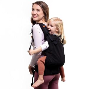 Beco Toddler Babytrage & Kindertrage (9-27 kg) – 100% Baumwoll Trage Kleinkind, Leicht & Atmungsaktiv, Hüftfreundlich mit 2 Tragepositionen: Bauchtrage & Rückentrage (Schwarz)