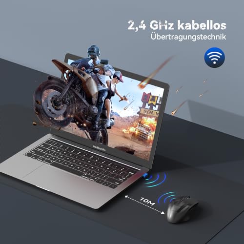 TECKNET Kabellose Gaming Maus, 2,4 GHz Wireless Mouse Gaming mit Schnellfeuertaste, 8 Tasten, 4800 DPI, 20 Millionen Klicks, Ergonomische Optische Maus für PC/Mac/Laptop – Bild 6
