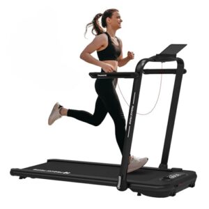 Mobvoi Home Laufband SE, Intelligente KI 3-in-1-Klapplaufband, elektrisches Laufband, 2,5 PS, kompakt tragbar unter dem Schreibtisch, 12 km/h, Fernbedienung, platzsparend, TicSports APP, 120 kg