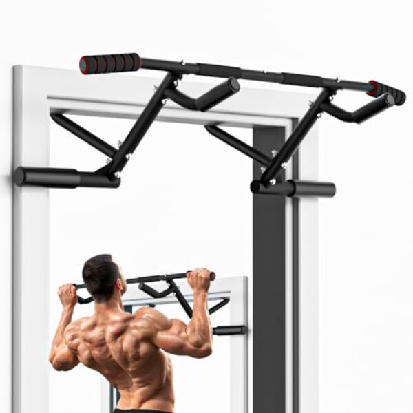 ONETWOFIT klimmzugstange türrahmen,Pull Up Bar for Doorway,Mit Rutschfesten Griffen Trainingsgerät für Heimturnhalle,Klimmzugstange für die Tür bis zu 210kg