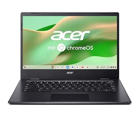Acer Chromebook 314 (CBOA314-1H-C32M) Laptop, 14" FHD Display, Intel Celeron N4500, 4 GB RAM, 128 GB SSD, Intel UHD Graphics, Google ChromeOS, QWERTZ-Tastatur, schwarz