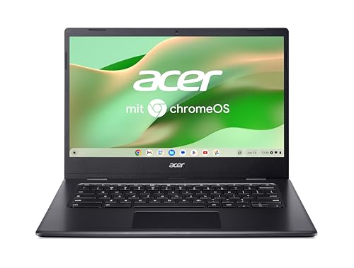 Acer Chromebook 314 (CBOA314-1H-C32M) Laptop, 14" FHD Display, Intel Celeron N4500, 4 GB RAM, 128 GB SSD, Intel UHD Graphics, Google ChromeOS, QWERTZ-Tastatur, schwarz