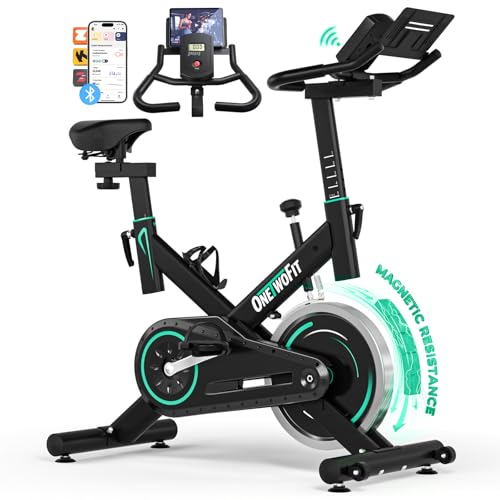 2026 Neu ONETWOFIT Leises Heimtrainer mit LCD-Display, Einstellbarem Magnetwiderstand 0-100% und Tablet-Halterung,Trainingsgerät für das Radfahren zu Hause,Bis 160KG