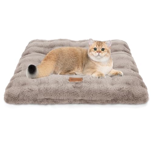 Nobleza Katzenbett Flauschig und Weich, Verdickte Katzendecke für Katzen Waschbar Rutschfestes, Hundebett für Kleine Hunde und Katzen, 50 x 40 x 8 cm, Braun