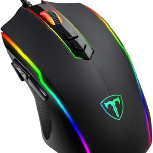 RGB Gaming Maus,Vollion Gamer Maus mit 8 Programmierbare Tasten 7200DPI/RGB-Beleuchtung/Anpassbare Spielprofile,USB-Wired mit ergonomisches Design für MMO, MOBA oder FPS Games für PC/Mac