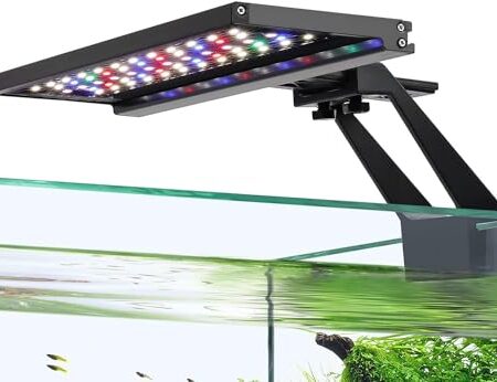 hygger Clip On Vollspektrum Aquarium LED Beleuchtung,14W Aquarium Beleuchtung Tag-Nacht Dual Timer, Sunrise-Day-Sunset-Moon Aquarium Licht, Einstellbare Timer mit 9 Farben für B...