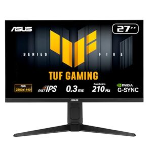 ASUS TUF Gaming VG27AQL5A 27 Zoll WQHD Monitor (210 Hz, 0.3ms GtG, FreeSync, Adaptive Sync, ELMB, GameFast, DisplayHDR 400, Fast-IPS Panel, 16:9, 2560×1440, DP, HDMI, USB-Hub, ergono., Speaker)