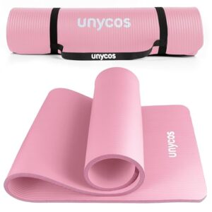 unycos – Yogamatte Rutschfeste | Hohe Dichte 6/10/15 mm, Gymnastikmatte mit Tragegurt und Schultergurt【inkl. E-Book】Hautfreundliche Fitnessmatte für Pilates, Trainingsmatte, Gym