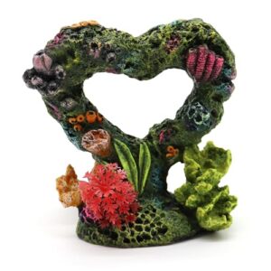 Amtra Deko versunkenes Herz – Dekoration für Süß- und Meerwasser aus Harz, für Aquarien und Fischbecken, ungiftig, 12 x 6,5 x 12,5 cm