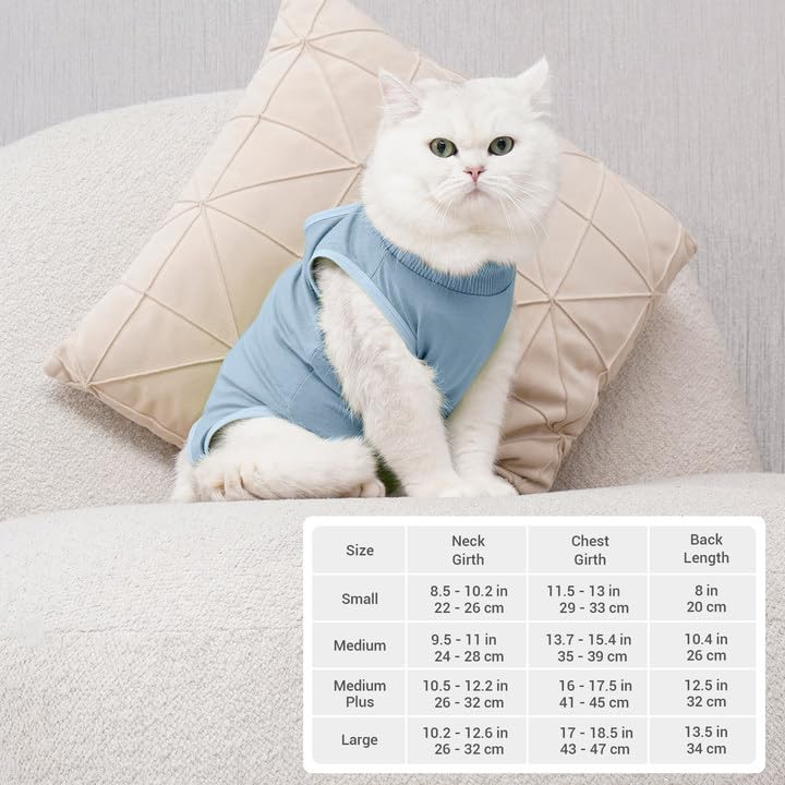 Avont Katzenbody nach OP Erholungsanzug Kleidung Modal Recovery Kastration Spay Entwöhnung Leckschutz Suit für Katze, Bauchwunden oder Hautkrankheiten-M-Dunkelgrau – Bild 3