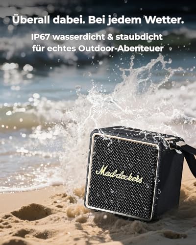 MG II Bluetooth Lautsprecher 40W, Tiefer Bass mit DSP, RGB Licht, IPX7 Wasserdicht, Dual-Treiber,17H+ Akku, TWS Stereo,3 EQ-Modi, Type-C Laden, AUX/TF/USB, Tragbarer Outdoor Speaker(Schwarz & Messing) – Bild 3