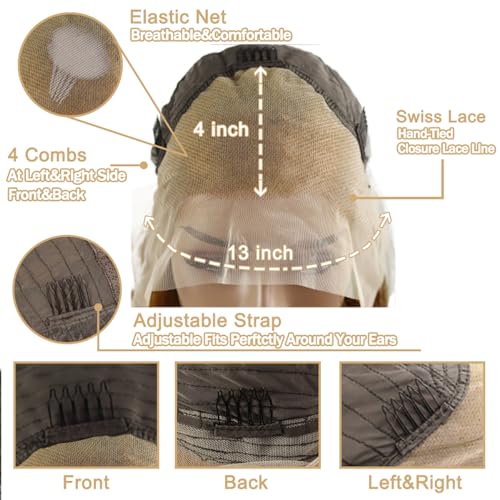 Hxxcoup Human Hair Wig #27 Honey Blonde Body Wave 13X4 Lace Front menschliche Haarperücke Echte Haare mit hohem Handwerk Glueless Wig For Women 22 Zoll – Bild 5