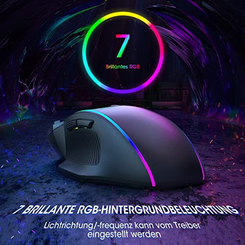 Dacoity Gaming Maus, Gaming Mouse mit 8 Programmierbare Tasten und Einstellbar 8000 DPI, RGB Beleuchtung PC Maus mit Kabel,USB-Wired Mouse mit Feuertaste ergonomisches für MMO,FPS,MOBA,Windows,PC,Mac – Bild 4