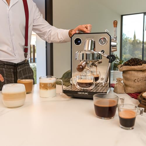 Cecotec Espresso-Kaffeemaschine für Barista Baristeo Intima, professionelle Barista-Espressomaschine, Vorbrüh-System, 15 Bar Pumpe, einfaches Befüllen, 1,7L Wassertank und Tassenwärmer – Bild 4