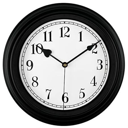 DIYZON Retro Wanduhr, 25 cm Klassische Leise Uhr ohne Ticken, Leicht Lesbare Ziffern, Hochwertige Quarzuhr Batteriebetrieben, Deko Schlafzimmer, Küche, Büro