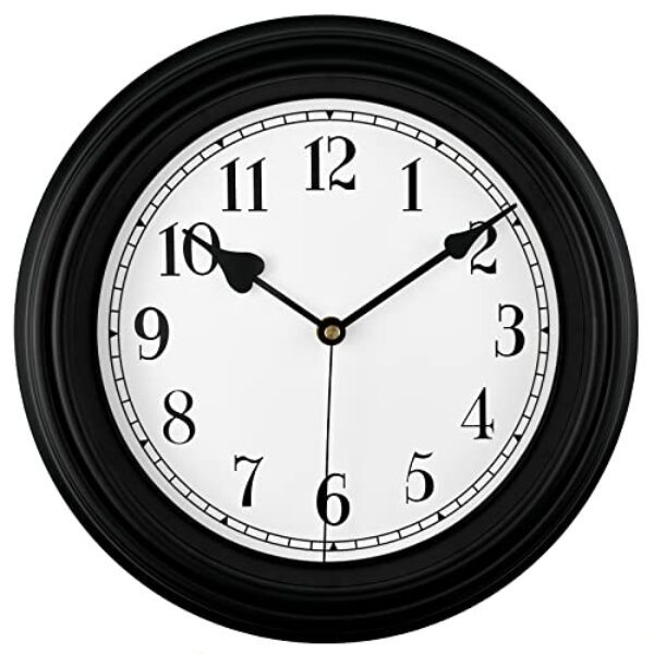 DIYZON Retro Wanduhr, 25 cm Klassische Leise Uhr ohne Ticken, Leicht Lesbare Ziffern, Hochwertige Quarzuhr Batteriebetrieben, Deko Schlafzimmer, Küche, Büro