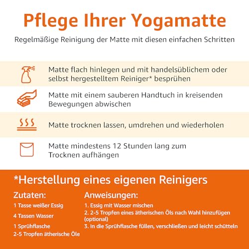Amazon Basics Yogamatte, rutschfest, extra dick, Pilates-Gymnastikmatte, 183 x 61 x 1 cm, Schwarz – Bild 5
