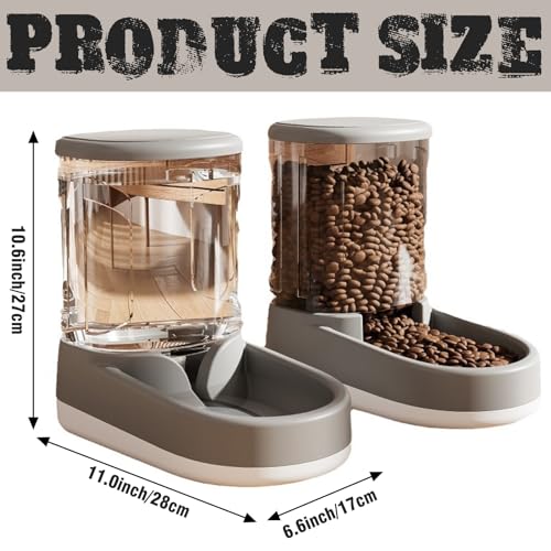 Automatic Food Feeder and Waterer Set 2 Packs Automatic Pet Water Dispenser Pet Feeder Automatic Replenish Waterer Dry Food Storage Container Bowl, for Dogs Cats Pets Animals – Bild 3