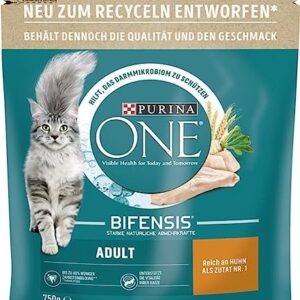 PURINA ONE Adult reich an Huhn Katzentrockenfutter 750g Beutel