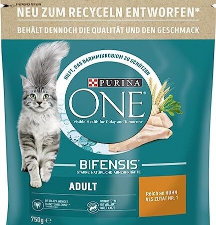 PURINA ONE Adult reich an Huhn Katzentrockenfutter 750g Beutel