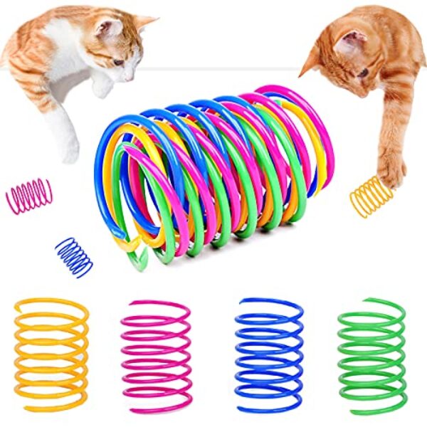Grantop 20 Stück Katze Spielzeug, Buntes kreatives Kunststoff Spiralfedern Spirale,Spielzeuge Spiralfedern Neuheit Haustiere Spielzeug Bunte Spiralfedern Spring Spirale für Katze