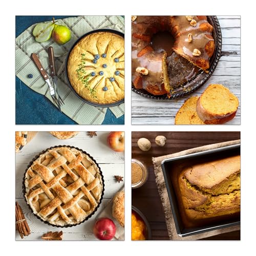 Relaxdays Backform Set 5-teilig, 26er Springform mit Rohrboden, Kastenform, Obstbodenform, Backpinsel, Stahl, anthrazit – Bild 3