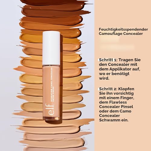 e.l.f. Hydrating Camo Concealer, Faltenfreie und Vollständige Abdeckung, Satiniertes Finish, Deckt ab, Korrigiert und Betont, Light Sand, 0,203 Fl Oz (6mL) – Bild 4
