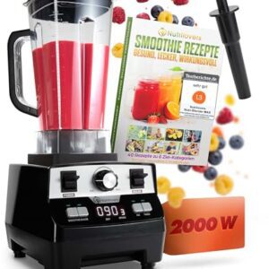NUTRI-BLENDER MAX Hochleistungsmixer 2000W Standmixer Smoothie Hochleistung Smoothie-Maker Profi Mixer Blender – 2L Tritan, BPA-FREI, 9 Stufen, Digital-Timer Inkl. Smoothie Rezeptbuch