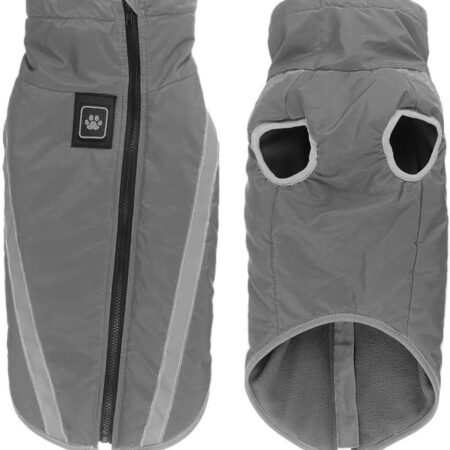 Idepet Wasserdichter Hundemantel Winter Warme Jacke, Winddichte Haustierkleidung Hundejacke Outfit für kleine mittelgroße Hunde mit Geschirrloch XL-6XL