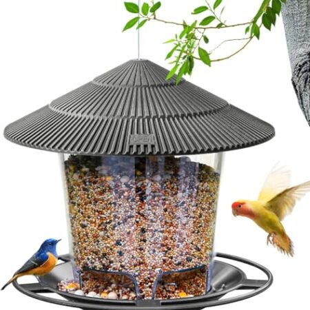 Vogelfutterstation Zum Aufhängen,820ml Faltbarer Vogelfutterspender zum Aufhängen,Futterhaus für Vögel Hängend Kunststoff,Wildvogel Futterspender Wetterfest,Vogelfutterhaus,für Balkon Garten