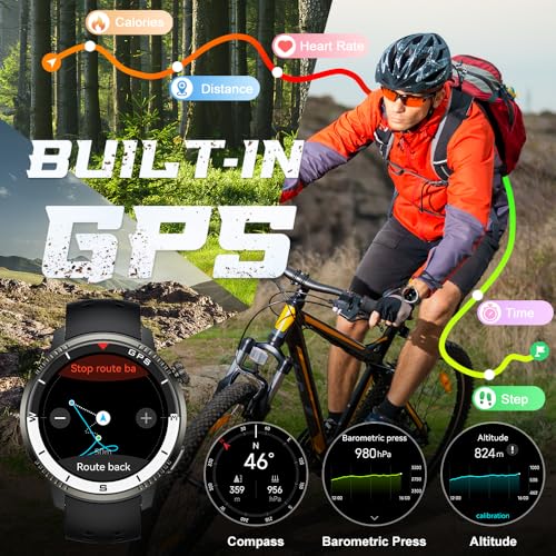 Motast Militär Smartwatch Herren,Präzise GPS,15 Tage Akku, Fitness Tracker mit 175 Plus Sportmodi, 5ATM Wasserdicht Fitnessuhr mit Schlafmonitor für iOS/Android – Bild 3