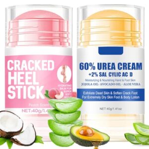 Baorder 2Pcs Peach Scented and 60% Urea Foot Cream Set,Hydrating Foot Cream,Repair Dry Skin,Hands,Heels,Elbow and Knees,Softenes & Moisturizing &Nourish Foot Care for Women and Men