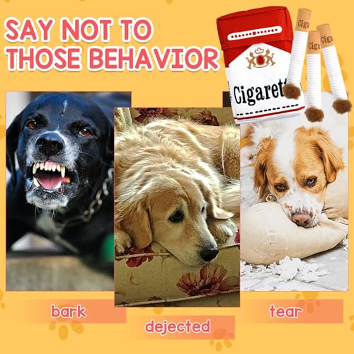 Luyuttn 3Pcs Giggle Zigaretten-Hundespielzeug, quietschendes Hundespielzeug, Lustiges Interaktives Plüsch mit Einer Box, Interaktives Spielzeug für kleine, mittelgroße und große Hunde – Bild 6