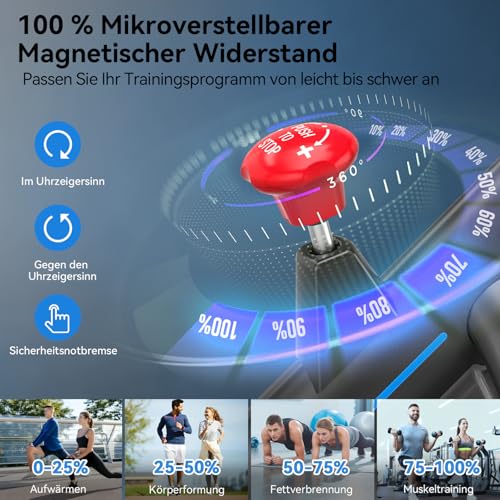 Wenoker Heimtrainer Fahrrad mit App,Leises Ergometer Hometrainer Fahrrad mit Magnetwiderstand,Spinning Bike Indoor Fitnessbikes für Kardio-Training zu Hause,Bis 160KG – Bild 3