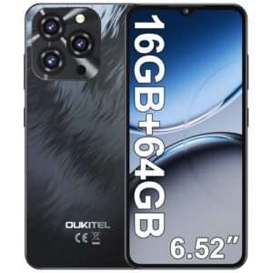 OUKITEL C3 Smartphone Ohne Vertrag, 16GB +64GB/ 1TB Handy Ohne Vertrag, 6.52″ HD+ Handy Günstig, 5000mAh Smartphone Android, 13MP+5MP, Dual 4G SIM Simlockfreie Handys/Face ID/OTG/GPS/ 3.5mm Jack