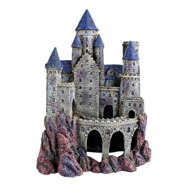 Penn-Plax Age-of-Magic Wizard’s Castle Aquarium-Dekoration, sicher für Süß- und Salzwasser-Aquarien, groß