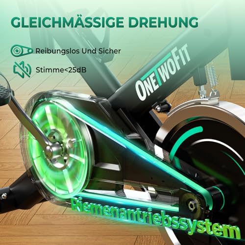 2026 Neu ONETWOFIT Leises Heimtrainer mit LCD-Display, Einstellbarem Magnetwiderstand 0-100% und Tablet-Halterung,Trainingsgerät für das Radfahren zu Hause,Bis 160KG – Bild 4