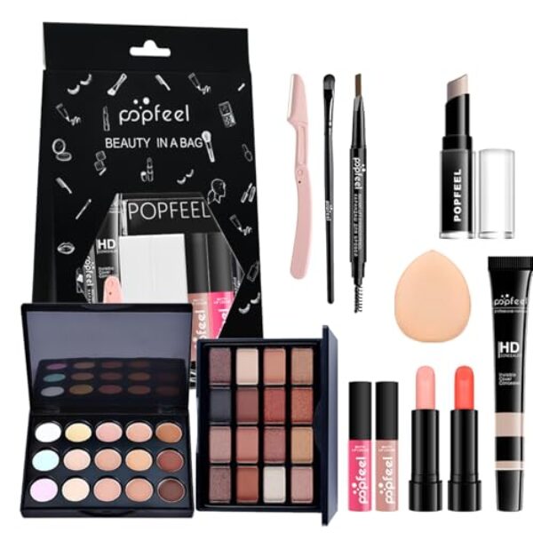 Make Up Set – All In One Schminkset Für Frauen – Multifunktions Make-Up Sets Mit Concealer-Paletten, Stifte, Cremes丨Lidschatten丨Lippenstifte丨Lipgloss丨Augenbrauenstifte丨Make-Up-Pinsel Und -Schwämme