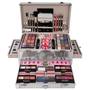 JasCherry Schminkkoffer Multifunktions Schmink Kosmetik Make-up Set mit Lipgloss, Lidschatten, Blush Rouge, Pressed Powder Pulver – Schminkset Etui Box für Gesicht, Augenbraue, Augen und Lippen #1