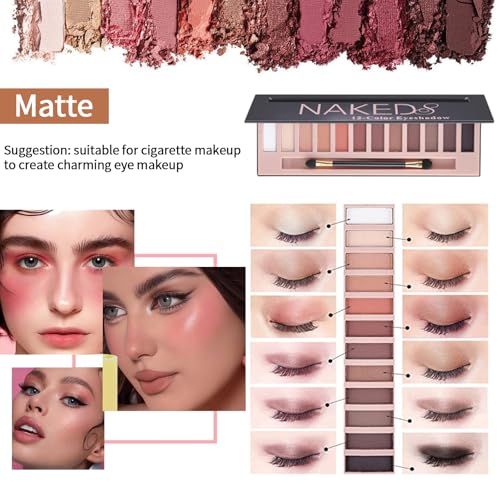 JWEX Make-up Sets, 25 Stück All in One Make Up Set, Schminke Set Frauen, Kosmetik Starter Kit, mit 12 Colours Lidschatten Palette, Augenbrauenstift Wasserfest, Mascara, Eyeliner – Bild 3