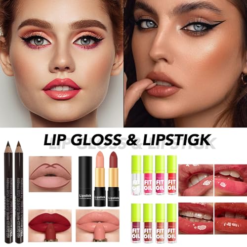 JWEX Make-up Sets, 25 Stück All in One Make Up Set, Schminke Set Frauen, Kosmetik Starter Kit, mit 12 Colours Lidschatten Palette, Augenbrauenstift Wasserfest, Mascara, Eyeliner – Bild 5