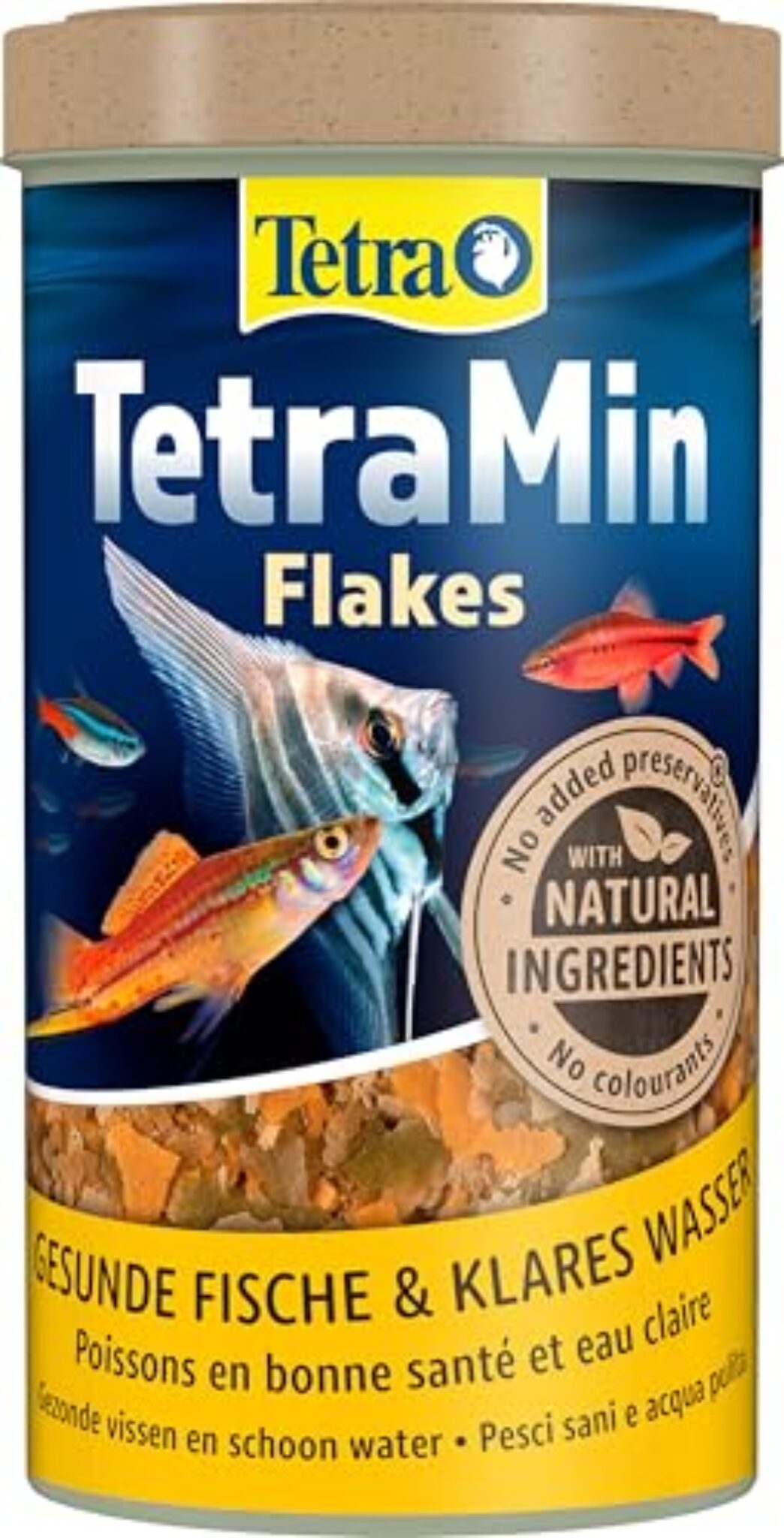 TetraMin Flakes – Fischfutter in Flockenform für alle Zierfische, ausgewogene Mischung für gesunde Fische und klares Wasser, 500 ml Dose
