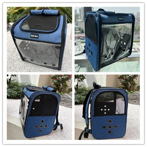 SOLAPOLLO Atmungsaktiver Haustier-Transport-Rucksack, leicht, tragbar, wasserdicht, mit breiter Sicht und Schatten zum Wandern, Blau – Bild 3