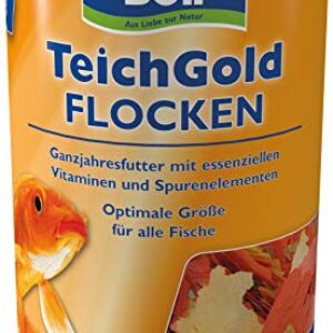 Söll TEICH-GOLD Futter-Flocken, 100 g – Ganzjahresfutter zum Füttern von Fischen im Teich, Gartenteich, zur Stärkung der Abwehrkräfte und vitale Teichfische