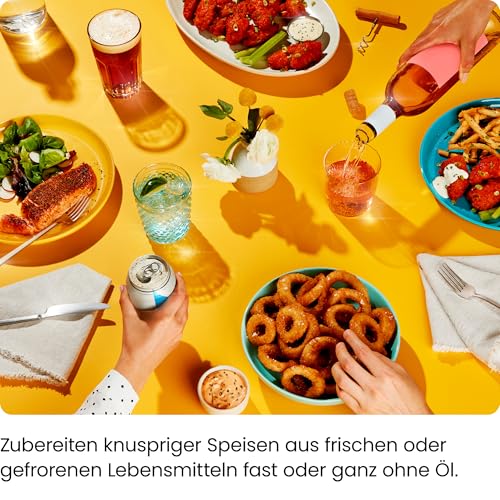 CHEFMAN 5,6 Liter Doppelkorb- Heißluftfritteuse mit Easy-View-Fenster, Sync-Finish, Hi-Fry, automatische Abschaltung, spülmaschinenfest, 2100W, digital - Schwarz – Bild 4