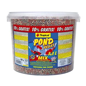 Pond Pellet Mix 3,3L / 462g – Futter für Koi & Goldfische – Tropisches Pelletfutter für Zierfische im Gartenteich – Farbfördernd & mit reduziertem Phosphorgehalt