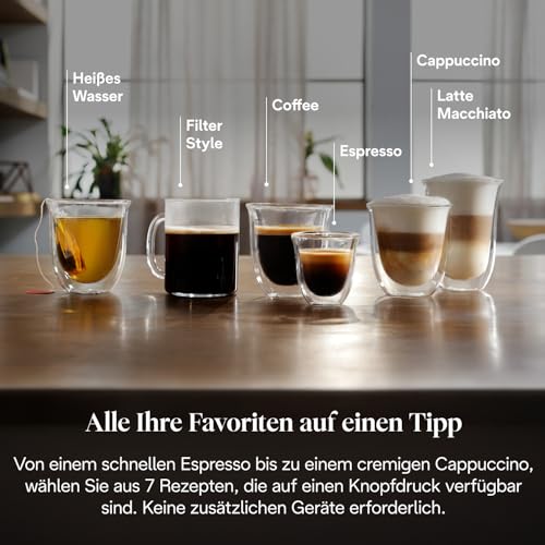 De’Longhi Magnifica Evo - Perfetto Kaffeevollautomat mit LatteCrema-Milchaufschäumer, 7 One-Touch-Getränke, Cappuccino, Espresso Kaffeemaschine, Soft-Touch-Bedienfeld, Schwarz (ECAM292.81.B) – Bild 5